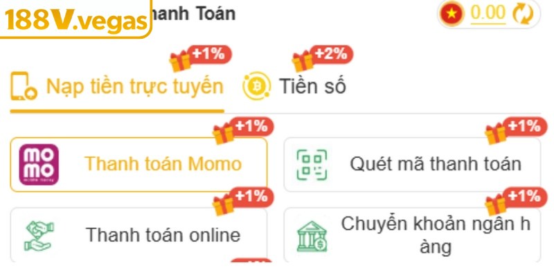 Các bước chuẩn để nạp tiền 188V siêu tiện lợi