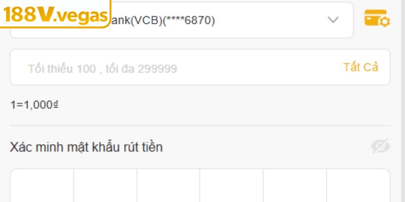 Rút tiền 188V tuân thủ điều kiện chung để đảm bảo giao dịch thành công